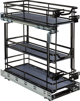 8'' Black Nickel STORAGE WITH STYLE® Metal''No Wiggle'' Under Drawer Soft-close Base Pullout SWS-DBPO8BN