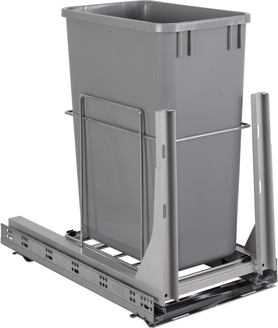 Waste Solution-Metal 35qt Wire Single Trashcan Pullout with Soft-close Slides WC-EMBM-S35G