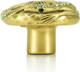 Knob, Lizard, Peridot Crystal Museum Gold Finish 7144/3
