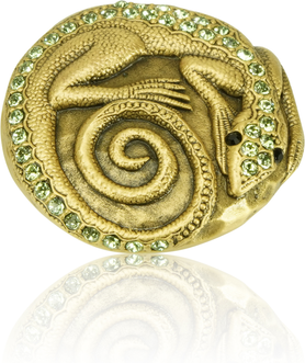 Knob, Lizard, Peridot Crystal Museum Gold Finish 7144/3
