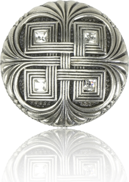 Knob, Clear Crystal Burnish Silver Finish 7145/16