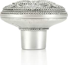 Knob, Clear Crystal Matte Silver Finish 7155MS