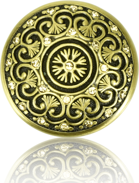 York Knob, Lt. Colorado Topaz Crystal Burnish Brass Finish 7156BB