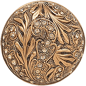 Glendale Court Knob, Lt. Colorado Topaz Crystal Museum Gold Finish 7718/9