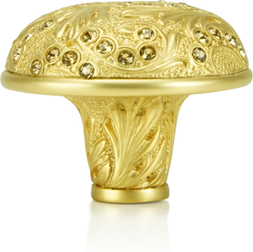 Glendale Court Knob, Lt. Colorado Topaz Crystal Satin Gold Finish 7718SG