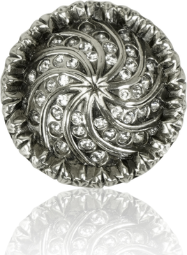 Fontainebleau Knob, Clear Crystal Burnish Silver Finish 7719/16