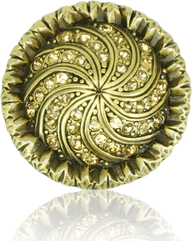 Fontainebleau Knob, Lt. Colorado Topaz Crystal Burnish Brass Finish 7719BB