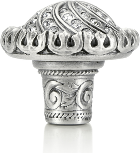Fontainebleau Knob, Clear Crystal Matte Silver Finish 7719MS