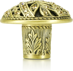 Hampton Knob, Lt. Colorado Topaz Crystal Burnish Brass Finish 7721BB