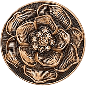 Floral View Knob, Lt. Colorado Crystal Museum Gold Finish 7743/9