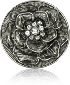 Floral View Knob, Clear Crystal Antique Nickel Finish 7743AN