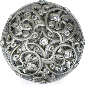 Edgar Berebi Assorted Knobs Knob Decorated With Clear Swarovski Crystals In Antique Nickel Plate 7907AN