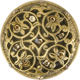 Edgar Berebi Assorted Knobs Knob Decorated With Light Colorado Topaz Swarovski Crystals In Florentine Gold Plate 7907FG