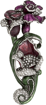 Chartres 3-1/2'' cc Pull, B. Burg, Wild Berry, Red Mah. Decorated With Swarovski® Clear Crystal , Museum Gold Finish 7955/2