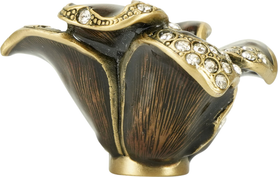 Chartres Knob, Red Mahogany, Decorated With Swarovski® Silk Crystals, Museum Gold Plate 8011/2