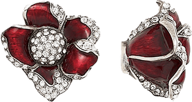 Chartres Knob, Red Mahogany, Decorated With Swarovski® Silk Crystals, Museum Gold Plate 8011/2