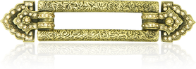 3-1/2'' cc Kingsbury Pull, Lt. Colorado Topaz Crystal Burnish Brass Finish 8069BB