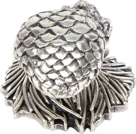 Edgar Berebi Arts & Craft Pinecone Knob In Burnished Silver Plate 8178-6