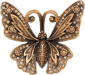 Butterfly Knob, Lt. Colorado, Lt. Smoke & Smoke Crystal Museum Gold Finish 8184/9