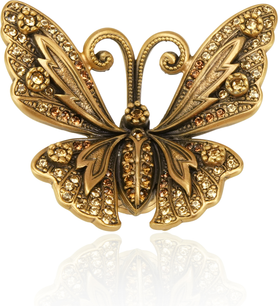 Butterfly Knob, Lt. Colorado, Lt. Smoke & Smoke Crystal Museum Gold Finish 8184/9