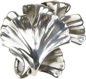 Edgar Berebi Arts & Craft Ginkgo Knob In Burnished Silver Plate 8185-6X