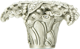 Seaside Knob, Decorated With Swarovski®clear Crystal, Matte Silver 8191MS