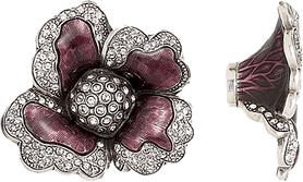 Chartres Knob Red Mahogany With Lt. Peach & Silk Crystal Museum Gold Finish 8219/2