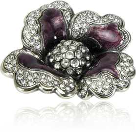 Chartres Knob Red Mahogany With Clear Crystal Burnish Silver Finish 8219/26