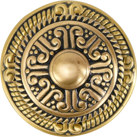 Edgar Berebi Americana Knob W/ Back Plate In Museum Gold Plate 8244-1