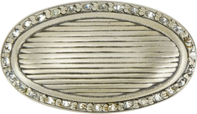 Edgar Berebi Cambridge Oval Knob Decorated With Clear Swarovski Crystals In Matte Silver Plate 8560MS