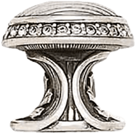 Cambridge Round Knob, Clear Crystal Burnish Silver Finish 8628/16