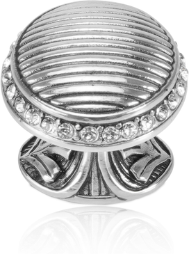 Cambridge Round Knob, Clear Crystal Burnish Silver Finish 8628/16