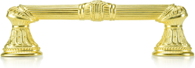 6'' cc Empire Pull W/ Vertical Lion Motif, Satin Gold Finish 9716SG
