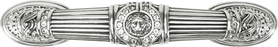 3'' cc Empire Pull W/ Horizontal Lion Motif, Clear Crystal, Burnish Silver Finish 9940/16