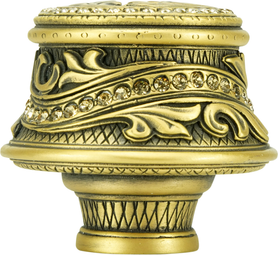 Portland Knob, Decorated With Swarovski® Lt Col Topaz Crystals, Museum Gold Plate X7349/9