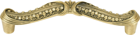 Wellington 5'' cc Pull, Decorated With Swarovski® Lt Colorado Topaz Crystals, Museum Gold Plate X7927/9