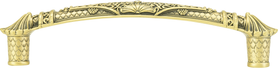 Bristol 5'' cc Pull, Decorated With Swarovski® Lt Colorado Topaz Crystals, Museum Gold Plate X7928/9