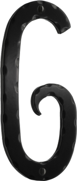 Decorative wrought iron 6'' house numeral 6 S026