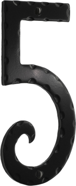 Decorative wrought iron 6'' house numeral 5 S025