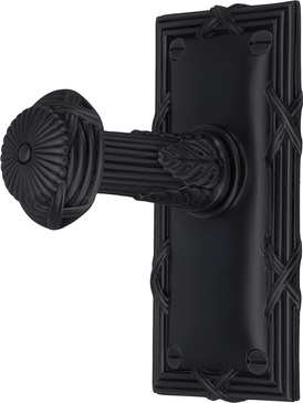 Hyde Park Hook, Rectangular Back Plate, Matte Black Finish 2257/4