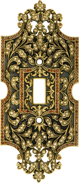 Switch Plates Single Toggle Switch Plate, Lt. Colorado & Smoke Topaz Crystal 7450/9