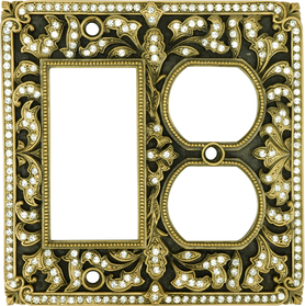 Switch Plates Single Gfi W/ Double Outlet, Clear Crystal 8906/1