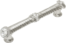Cache Caché 5'' cc large pull with end & center 7 rivoli Swarovski Clear Crystals in Platinum. 1200-24C