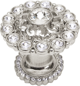 Caché large round multi crystals knob with halo platform with Swarovski Clear Crystals 1203H-24C