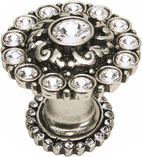 Caché large round multi crystals knob with halo platform with Swarovski Clear Crystals 1203H-9C