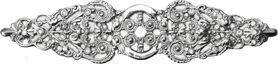 Juliane Grace elongated escutcheon with 18 Swarovski Clear Crystals in Platinum. 135-24C