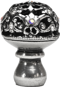 Juliane Grace medium knob full round with 13 Swarovski Clear & Aurore Boreale Crystals 139-9CAB