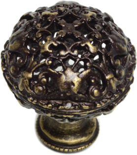 Juliane Grace large knob full round in Antique Brass. 140-3