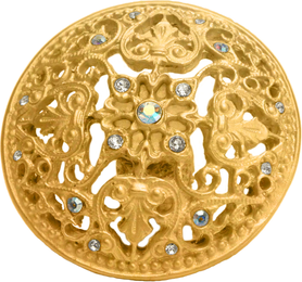 Juliane Grace large knob with 17 Swarovski Clear Crystals in Gilded Mercury. 146-8C