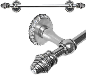 Caché II 24'' cc towel bar with 80 rivoli Swarovski Clear Crystals with 5/8'' smooth center 1811-9C